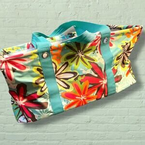Thirty One Deluxe Utility Tote Daisy Craze Organizer Car Trunk Floral Collapse